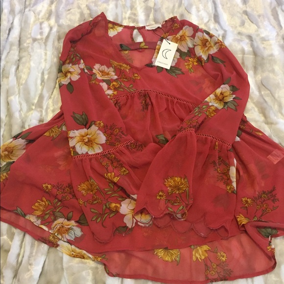 Floral Empire Waist Boho Top - Picture 8 of 8